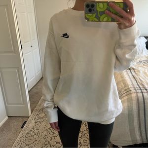 Men’s White Nike Crewneck w/ Black Logo!